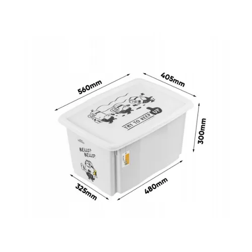 Box with lid 45L Karolina “Minions Bello” 55.5x40x30cm white