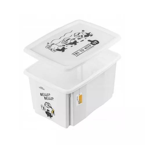 Box with lid 45L Karolina “Minions Bello” 55.5x40x30cm white