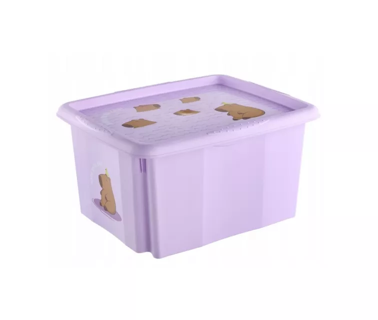 Box with lid 24L Karolina “Capybara” 42.5x35.5x22.5cm soft purple