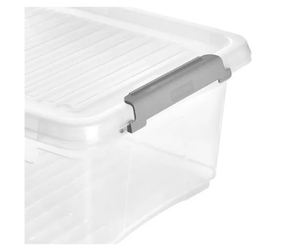 Box with lid clipbox Leonie 28.5x18.5x10.5cm 3.7L transparent