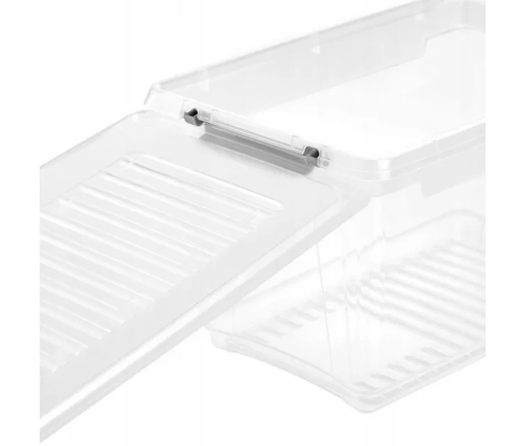 Коробка с крышкой-клипсой Leonie 28,5x18,5x16 см 5,4 л прозрачная