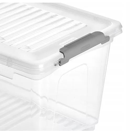 Коробка с крышкой-клипсой Leonie 28,5x18,5x16 см 5,4 л прозрачная