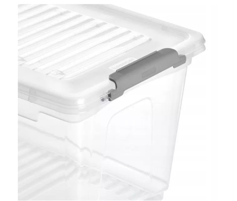 Коробка с крышкой-клипсой Leonie 28,5x18,5x16 см 5,4 л прозрачная
