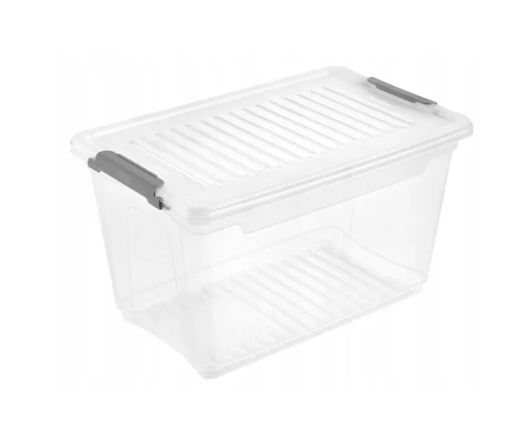 Коробка с крышкой-клипсой Leonie 28,5x18,5x16 см 5,4 л прозрачная