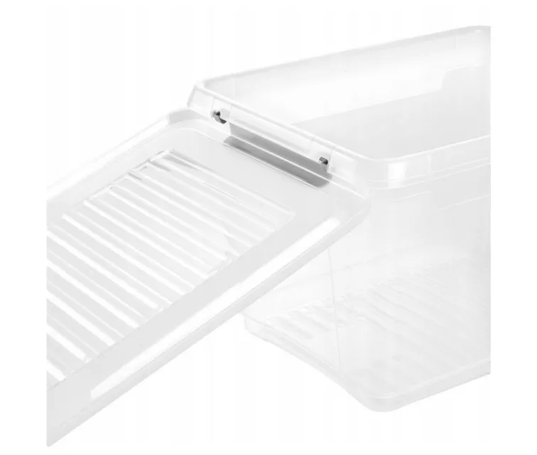 Kaste ar vāku clipbox Leonie 37,5x28,5x23,5cm 16,6L caurspīdīga