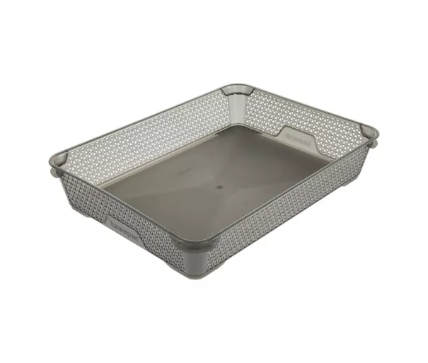 Basket mini A4 Mirko 36x26,5x7cm crystal gray (transparent)