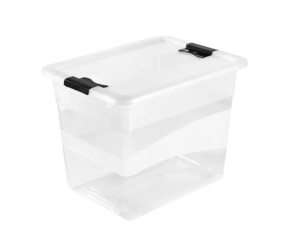 Box with lid crystalbox Cornelia 39x,5x29,5x30cm 24L transparent
