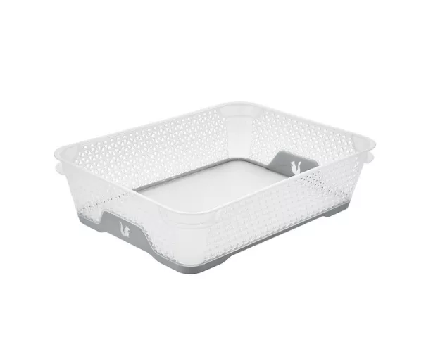 Mini basket A5 with non-slip Jonas 26,5x20x7cm transparent/grey