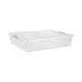 Kaste ar vāku uz ritenīšiem underbed box Leo 77x58x16 cm 53L caurspīdīga