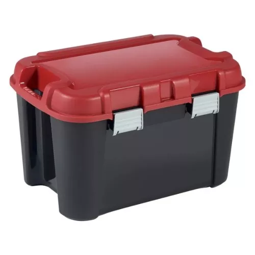 Box with lid Totem 60L 59x39.5x36cm black/red