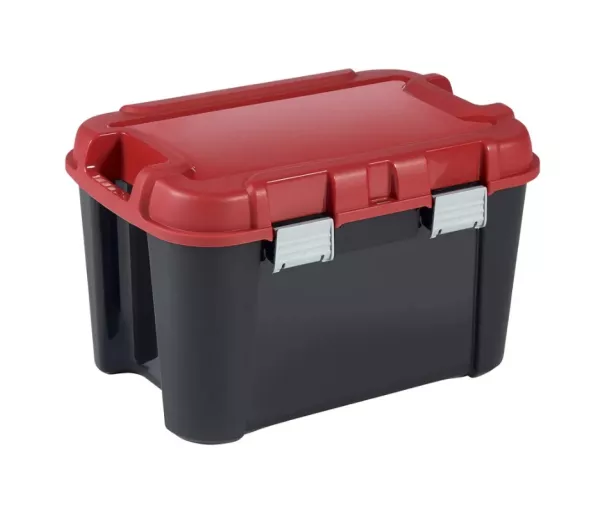 Box with lid Totem 60L 59x39.5x36cm black/red