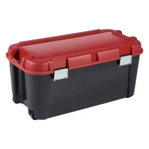 Box with lid Totem 80L 79.5x39.5x37.1cm black/red