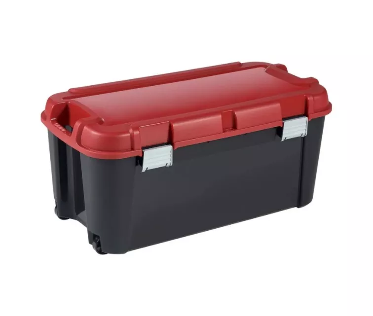 Коробка с крышкой Totem 80л 79,5x39,5x37,1см черный/красный
