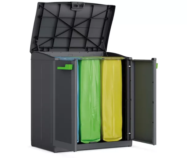Atliekų rūšiavimo sistema Split Basic 110L Perdirbimo sistema 68x39x85cm tamsiai pilka/juoda