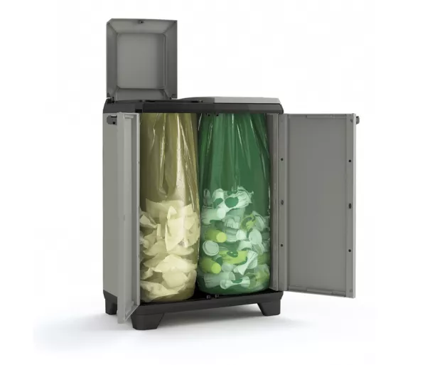 Atliekų rūšiavimo sistema Planet 110L Perdirbimo sistema 68x39x92cm pilka/juoda