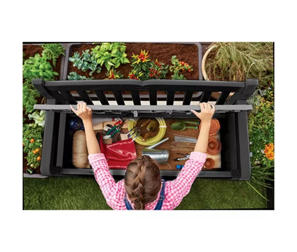 Sandėliavimo suoliukas Eden Garden Bench 265L pilkas