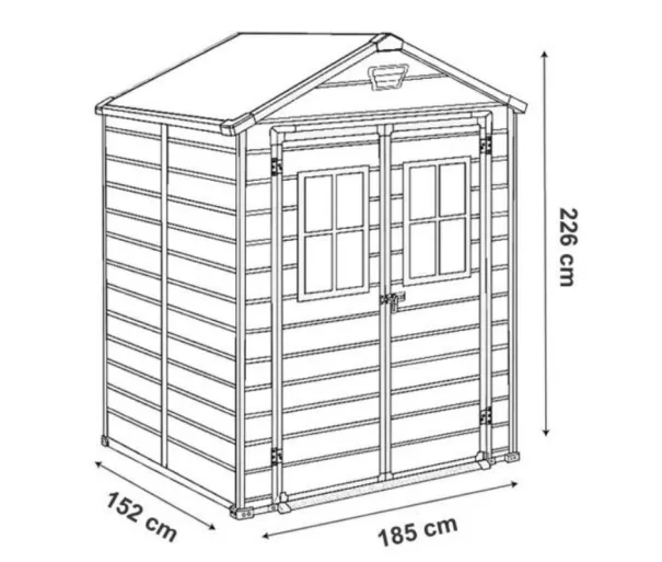 Aiakuur Manor 6x5 DD (2 aknaga ees) tumehall