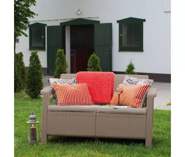 Dārza dīvāns divvietīgs Corfu Love Seat bēšs