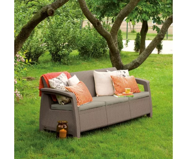 Corfu Love Seat Max beige three-seater garden sofa