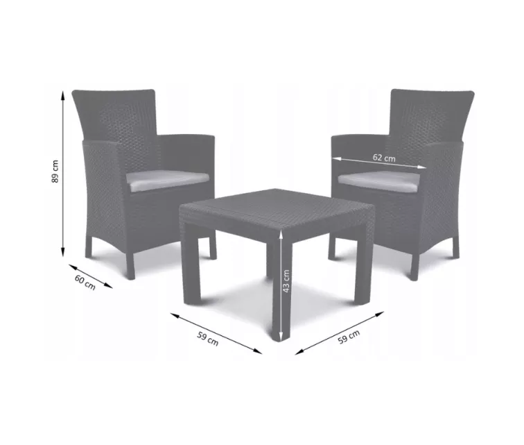 Aiamööbli komplekt Rosario, beež