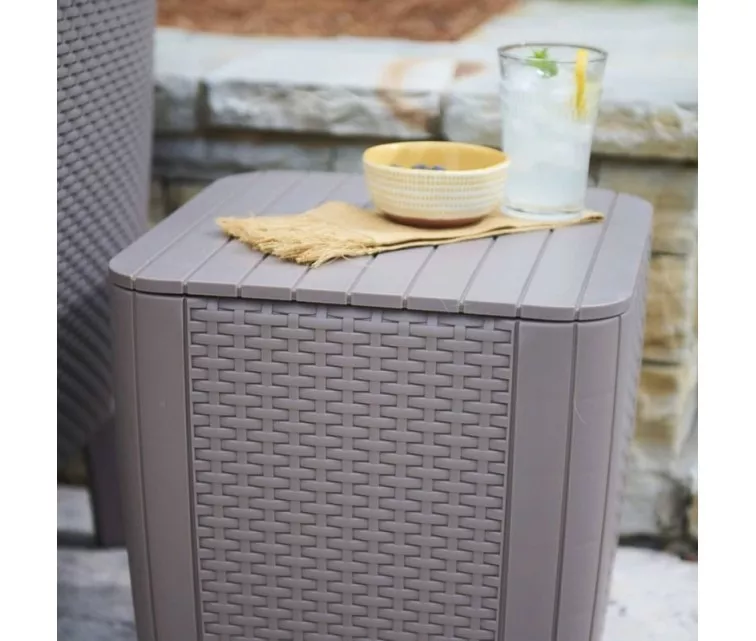 Sodo stalas/sandėtuvė Luzon plokščias pintas smėlio spalvos