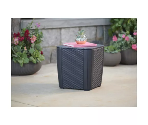 Sodų staliukas/saugojimo dėžė Luzon Flat Wicker pelės spalvos