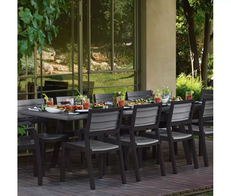 Раздвижной садовый стол Harmony Extendable серый/светло-серый