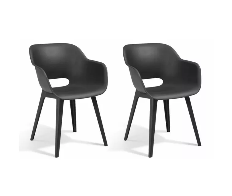 Sodo kėdės 2 vnt. Akola pilkos spalvos