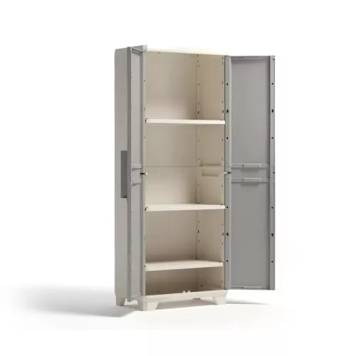 Linear Wood Tall Cabinet 68x39x173cm light beige/light gray