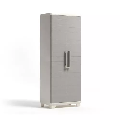 Linear Wood Tall Cabinet 68x39x173cm light beige/light gray