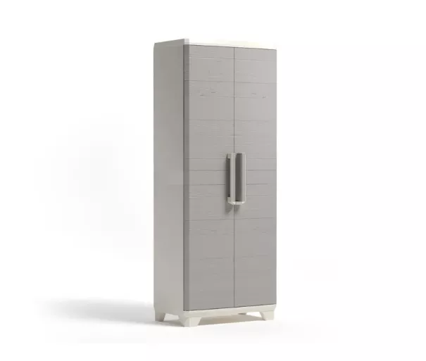 Linear Wood Tall Cabinet 68x39x173cm light beige/light gray