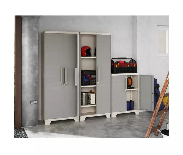 Linear Wood Base Cabinet 68x39x90cm light beige/light gray