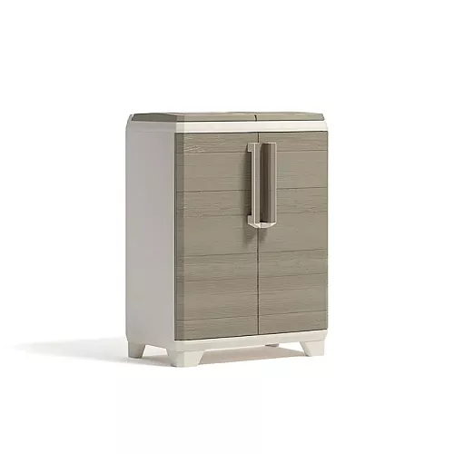 Waste sorting system Split Premium Wood 110L Recycling system 68x39x92cm light beige/light gray