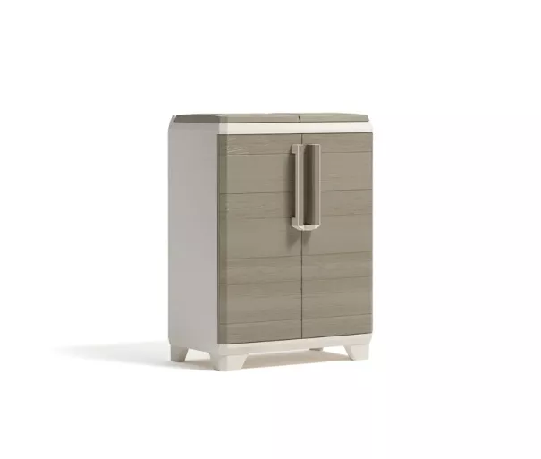 Jäätmesorteerimissüsteem Split Premium Wood 110L Taaskasutussüsteem 68x39x92cm helebeež/helehall