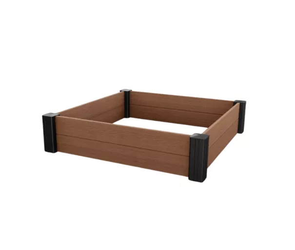 ( BOJĀTS IEPAKOJUMS )  Apmalīte modulāra kvadrāta puķu dobei Vista Modular 122x122x27cm brūna