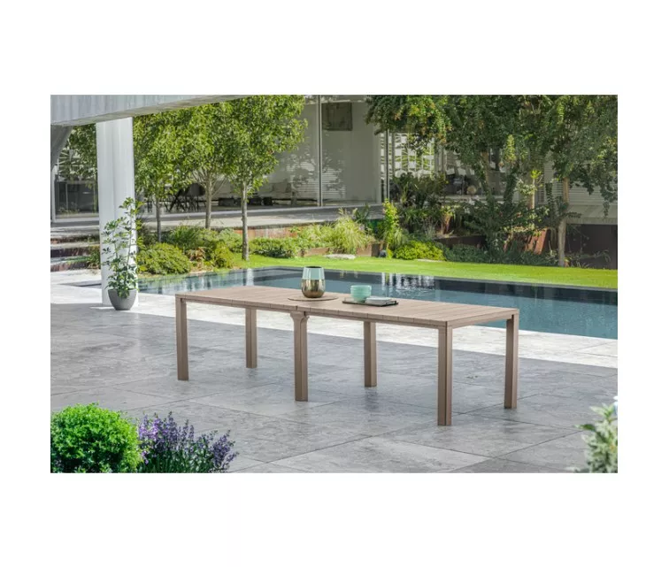 Sodo stalas Julie Dvigubas stalas (2 konfigūracijos), smėlio spalvos