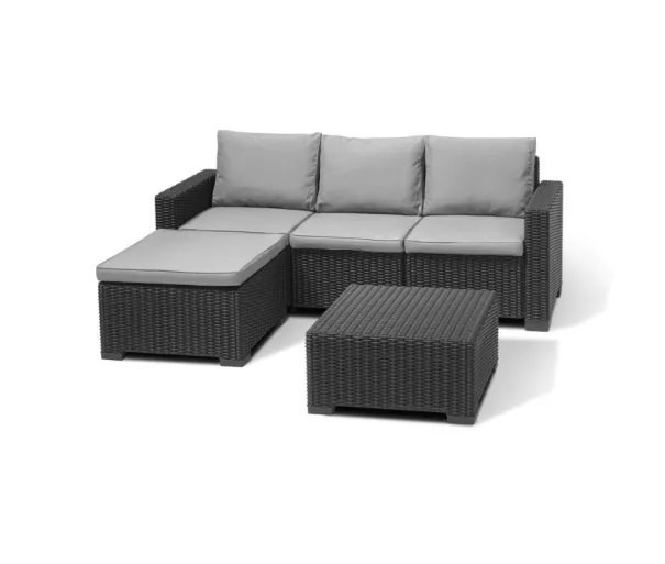 Garden corner sofa and table California Chaise Lounge gray