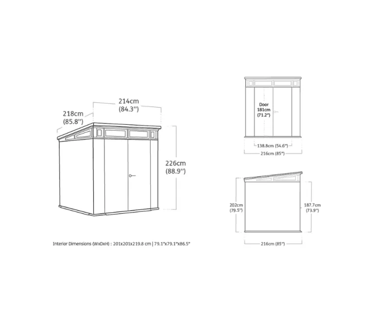 Garden shed Deco Pent 7x7 walnut tone