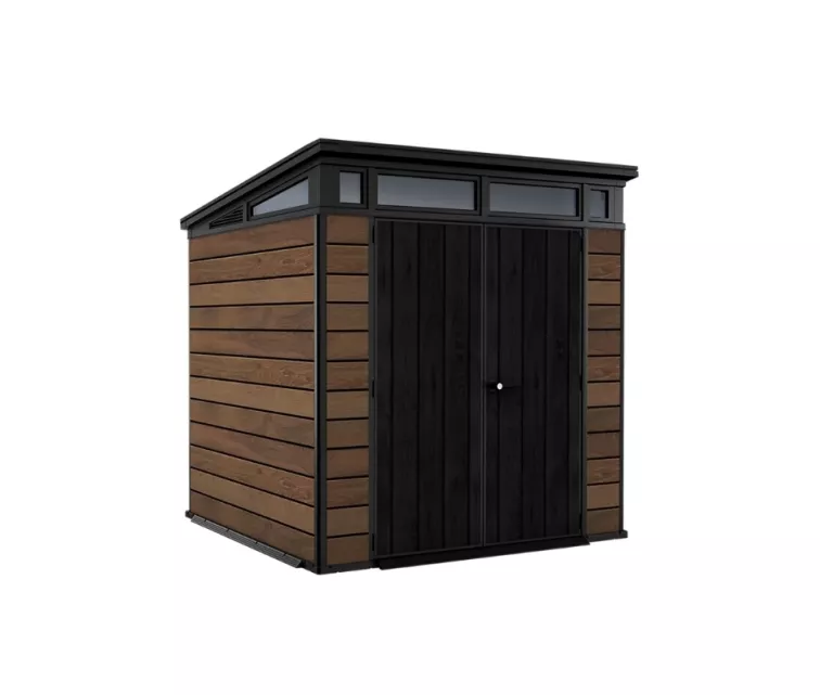 Garden shed Deco Pent 7x7 walnut tone