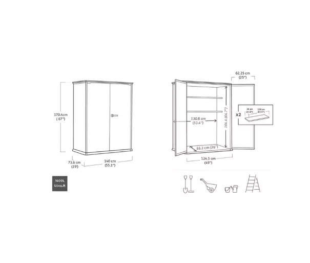 Garden shed Deco Vertical Shed walnut tone