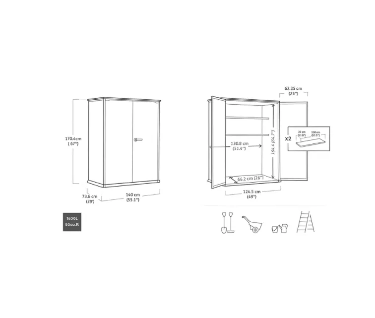 Sodo namelis „Deco Vertical Shed“, riešutmedžio spalvos