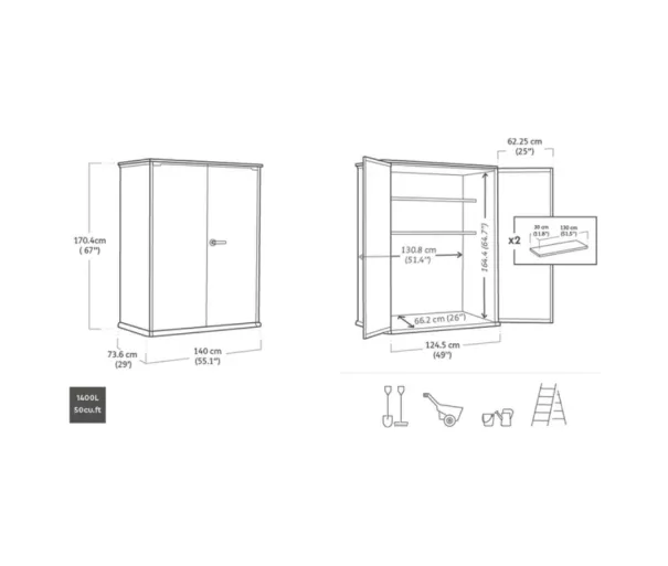 Garden shed Deco Vertical Shed warm brown tone