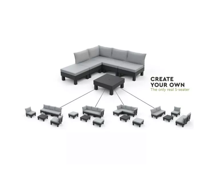 Sodo baldų komplektas Elements Balcony Set pilka/šviesiai pilka