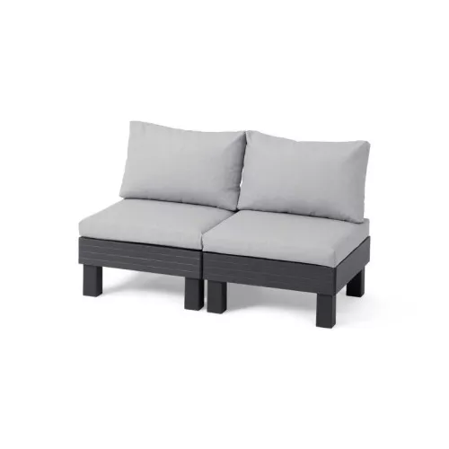 Садовый диван двухместный Elements 2 Seater серый/светло-серый