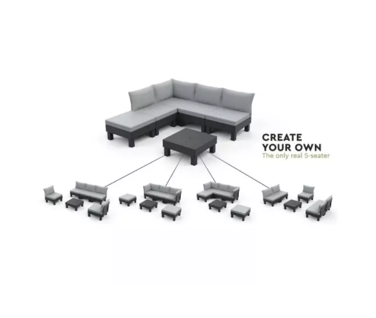 Dārza krēsls Elements pelēks/gaiši pelēks