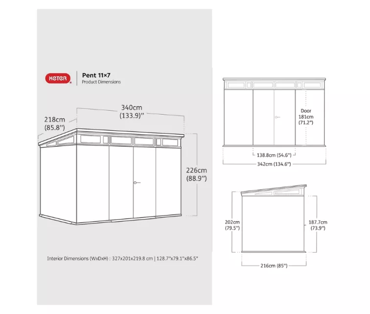 Dārza šķūnis Deco Pent 11x7 valrieksts