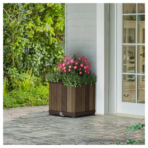 Puķu pods Deco Square Planter Walnut