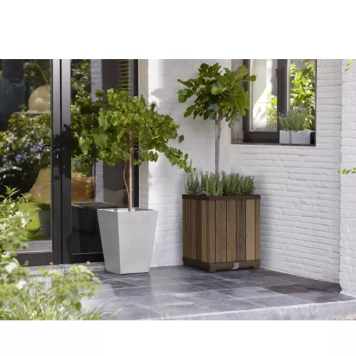 Puķu pods Deco Square Tall Planter Walnut