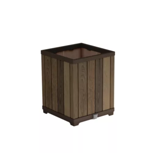 Lillepott Deco ruudukujuline kõrge istutuspott, pähklipuu