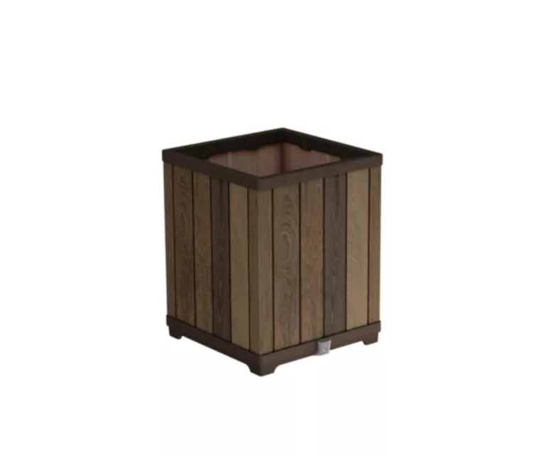 Lillepott Deco ruudukujuline kõrge istutuspott, pähklipuu